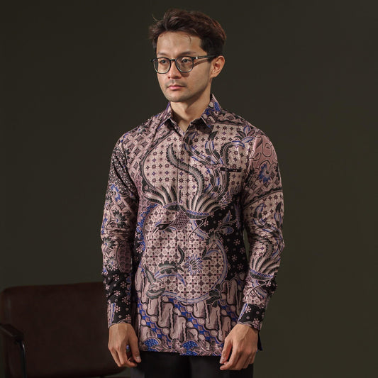 Meikasa - Mandalas Premium Men's Long Sleeve Batik Shirt