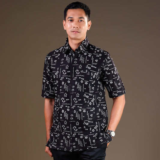 Krelo - Mandalas Premium Men's Short Sleeve Batik Shirt