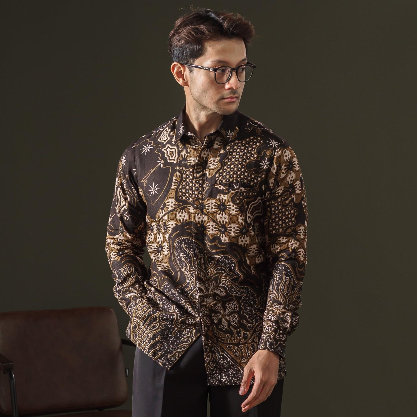 Semidian - Mandalas Premium Men's Long Sleeve Batik Shirt