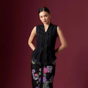 Camilla Black Sleeveless - Mandalas Women’s Modern Kebaya Top - Mandalas