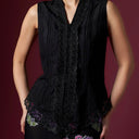 Camilla Black Sleeveless - Mandalas Women’s Modern Kebaya Top - Mandalas