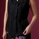 Camilla Black Sleeveless - Mandalas Women’s Modern Kebaya Top - Mandalas