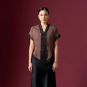 Camilla Espresso Short Sleeve - Mandalas Women’s Modern Kebaya Top - Mandalas