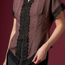 Camilla Espresso Short Sleeve - Mandalas Women’s Modern Kebaya Top - Mandalas