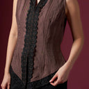 Camilla Espresso Sleeveless - Mandalas Women’s Modern Kebaya Top - Mandalas