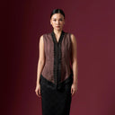 Camilla Espresso Sleeveless - Mandalas Women’s Modern Kebaya Top - Mandalas