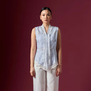 Camilla Ice Blue Sleeveless - Mandalas Women’s Modern Kebaya Top - Mandalas