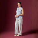 Camilla Ice Blue Sleeveless - Mandalas Women’s Modern Kebaya Top - Mandalas