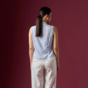 Camilla Ice Blue Sleeveless - Mandalas Women’s Modern Kebaya Top - Mandalas