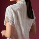 Camilla Milk Short Sleeve - Mandalas Women’s Modern Kebaya Top - Mandalas