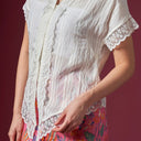 Camilla Milk Short Sleeve - Mandalas Women’s Modern Kebaya Top - Mandalas