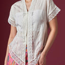 Camilla Milk Short Sleeve - Mandalas Women’s Modern Kebaya Top - Mandalas