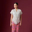 Camilla Milk Short Sleeve - Mandalas Women’s Modern Kebaya Top - Mandalas
