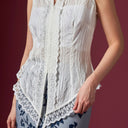 Camilla Milk Sleeveless - Mandalas Women’s Modern Kebaya Top - Mandalas