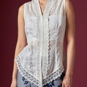 Camilla Milk Sleeveless - Mandalas Women’s Modern Kebaya Top - Mandalas