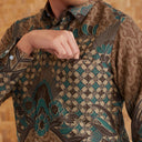 Candrakangu - Mandalas Premium Men's Long Sleeve Batik Shirt - Mandalas