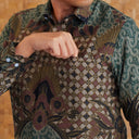 Candrakasca - Mandalas Premium Men's Long Sleeve Batik Shirt - Mandalas