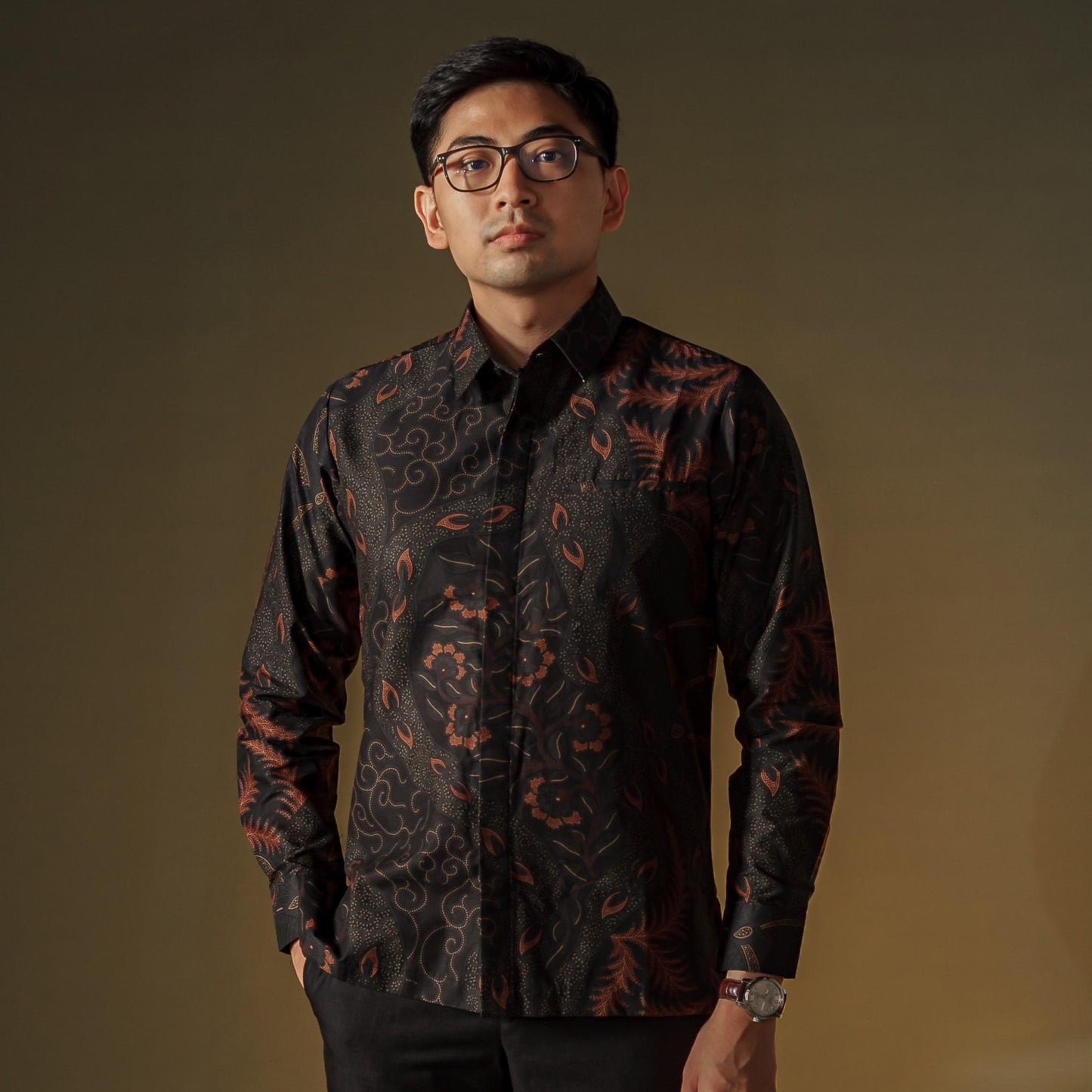 Raluka - Mandalas Premium Men's Long Sleeve Batik Shirt