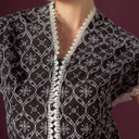 Celina Black Short Sleeve - Mandalas Women's Embroidered Cotton Kebaya Blouse - Mandalas