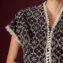 Celina Black Short Sleeve - Mandalas Women's Embroidered Cotton Kebaya Blouse - Mandalas