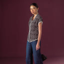 Celina Black Short Sleeve - Mandalas Women's Embroidered Cotton Kebaya Blouse - Mandalas