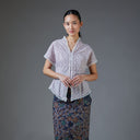 Celina Clay Lengan Pendek - Mandalas Atasan Kebaya Wanita Outer Katun Bordir Modern - Mandalas