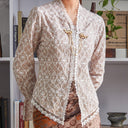 Celina Lengan Panjang - Mandalas Atasan Kebaya Wanita Outer Katun Bordir Modern - Mandalas