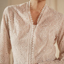 Celina Oat Lengan Panjang - Mandalas Atasan Kebaya Wanita Outer Katun Bordir Modern - Mandalas