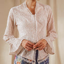 Celina Oat Lengan Pendek - Mandalas Atasan Kebaya Wanita Outer Katun Bordir Modern - Mandalas