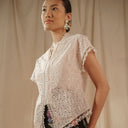 Celina Oat Lengan Pendek - Mandalas Atasan Kebaya Wanita Outer Katun Bordir Modern - Mandalas