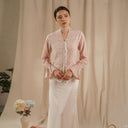 Celina Pink Lengan Panjang - Mandalas Atasan Kebaya Wanita Outer Katun Bordir Modern - Mandalas