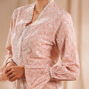 Celina Pink Lengan Panjang - Mandalas Atasan Kebaya Wanita Outer Katun Bordir Modern - Mandalas