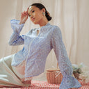 Celina Sky Lengan Panjang - Mandalas Atasan Kebaya Wanita Outer Katun Bordir Modern - Mandalas