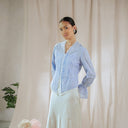 Celina Sky Lengan Panjang - Mandalas Atasan Kebaya Wanita Outer Katun Bordir Modern - Mandalas