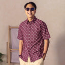 Claret - Mandalas Kemeja Batik Pria Premium Lengan Pendek - Mandalas