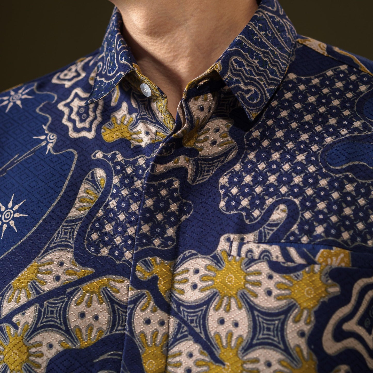 Semilir - Mandalas Premium Men's Long Sleeve Batik Shirt