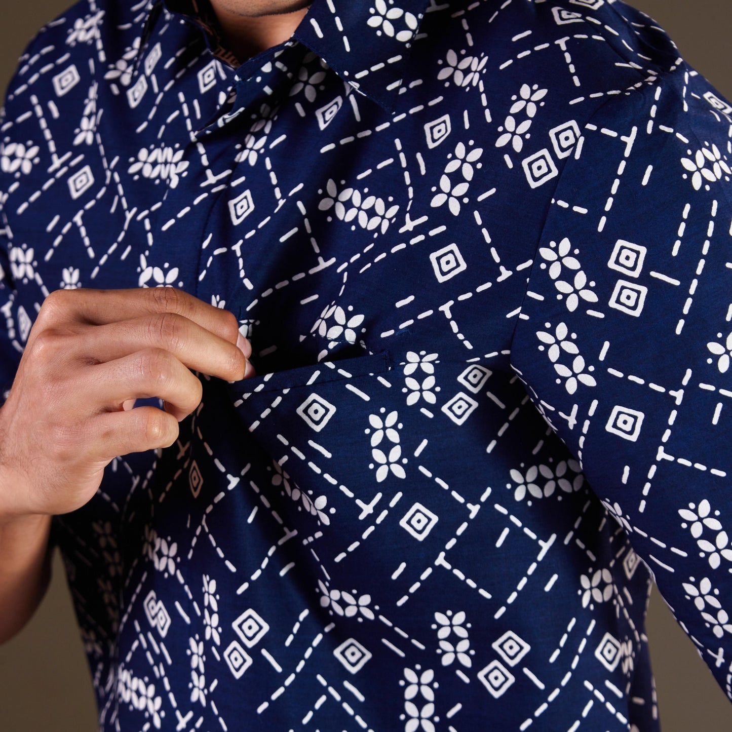 Naru - Mandalas Premium Men's Short Sleeve Batik Shirt
