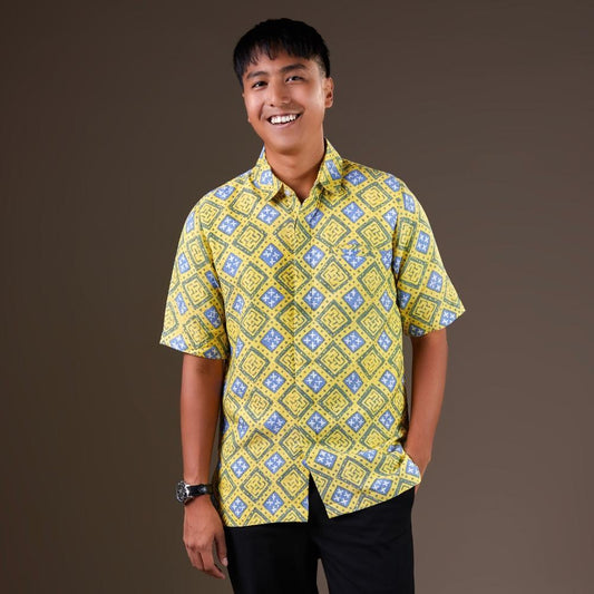 Adaning - Mandalas Premium Men's Short Sleeve Batik Shirt