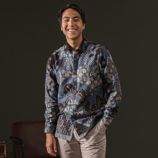 Semiter - Mandalas Premium Men's Long Sleeve Batik Shirt