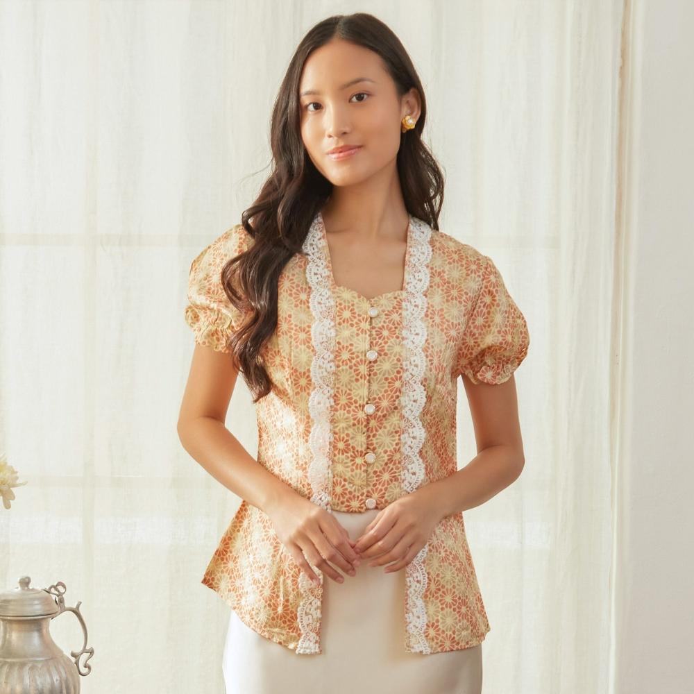 Sarina - Mandalas Baju Kerja Atasan Batik Blouse Wanita Modern