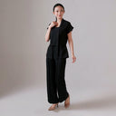 Dara Black Lengan Pendek - Mandalas Kebaya Kutubaru Wanita Bahan Woven Premium Elegan - Mandalas
