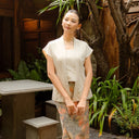 Dara Oat Lengan Pendek - Mandalas Kebaya Kutubaru Wanita Bahan Woven Premium Elegan - Mandalas
