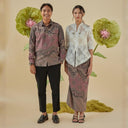 Delvid - Mandalas Set Sarimbit Couple Kemeja Lengan Panjang dan Rok Batik Premium - Mandalas