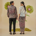 Delvid - Mandalas Set Sarimbit Couple Kemeja Lengan Panjang dan Rok Batik Premium - Mandalas