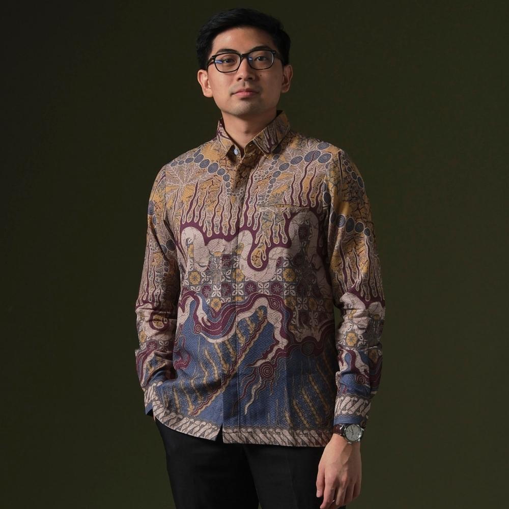 Firening - Mandalas Premium Men's Long Sleeve Batik Shirt