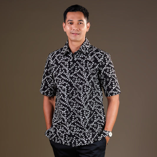 Ganduro - Mandalas Premium Men's Short Sleeve Batik Shirt