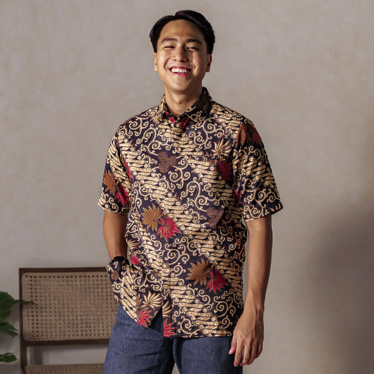 Mika - Mandalas Premium Men's Short Sleeve Batik Shirt