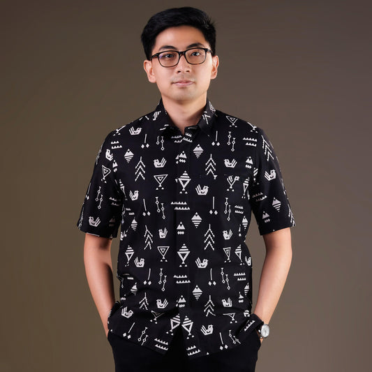 Cikilo - Mandalas Premium Men's Short Sleeve Batik Shirt