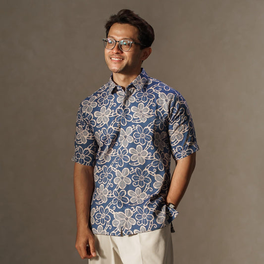 Semerbak - Mandalas Premium Men's Short Sleeve Batik Shirt