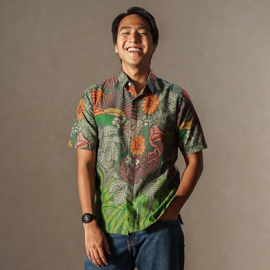 Rangjo - Mandalas Premium Men's Short Sleeve Batik Shirt